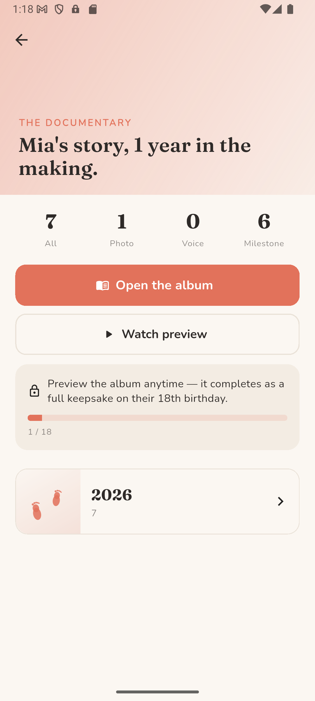 The growth documentary screen