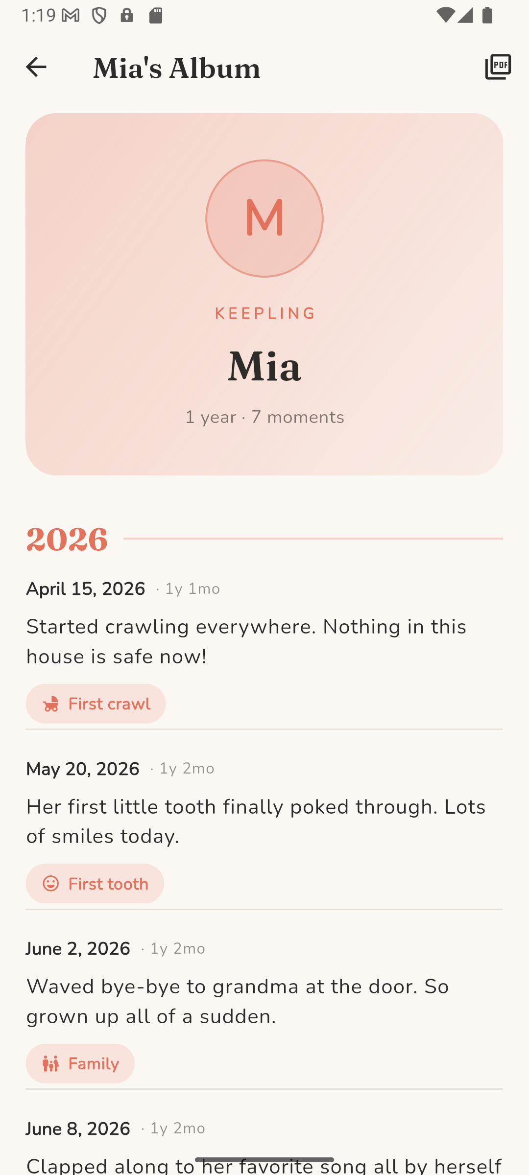 The book-style memory album